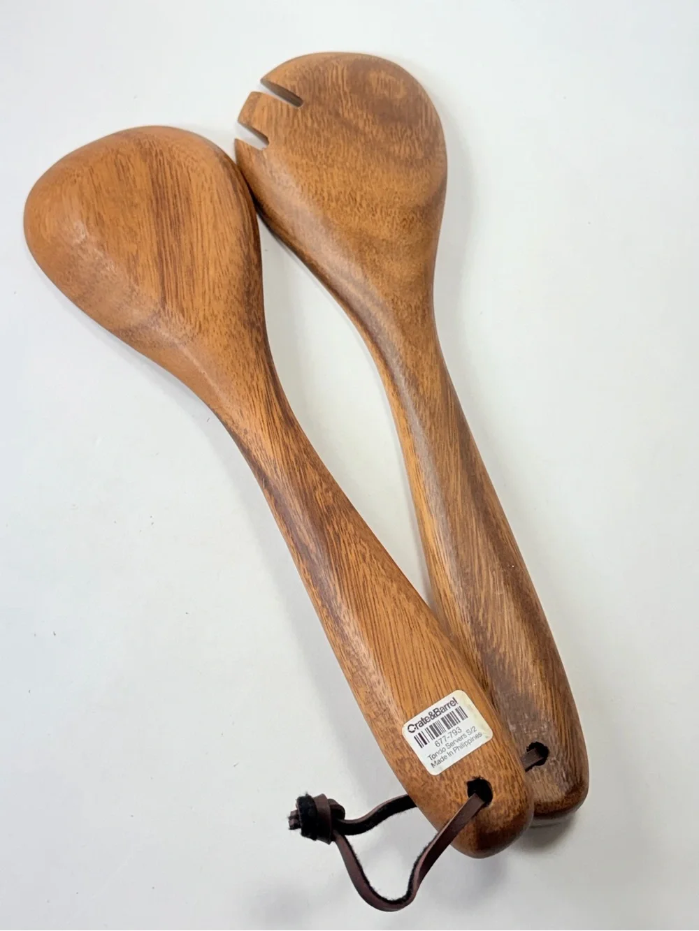 Crate&Barrel Tondo Acacia Wood Servers Utensils NEW